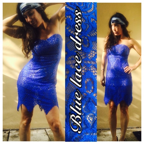 Forever 21 Dresses & Skirts - ❤️Blue lace dress size small.