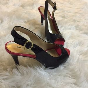 Christian Siriano black & pink high heels