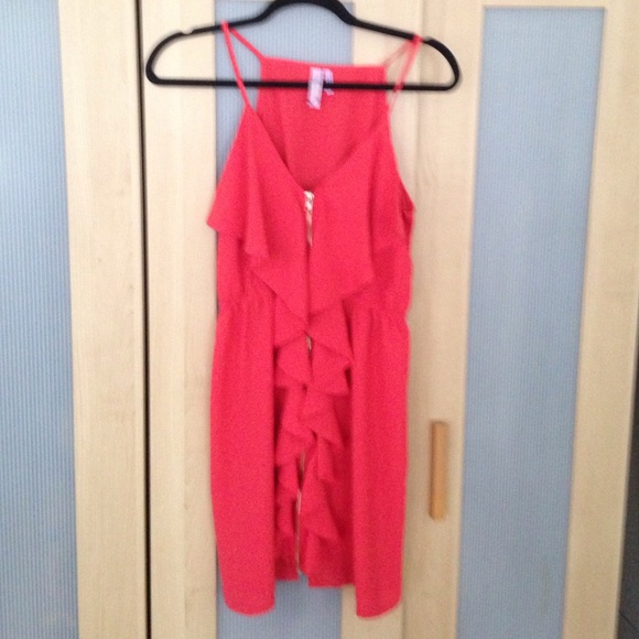 Francesca's coral zip up dress