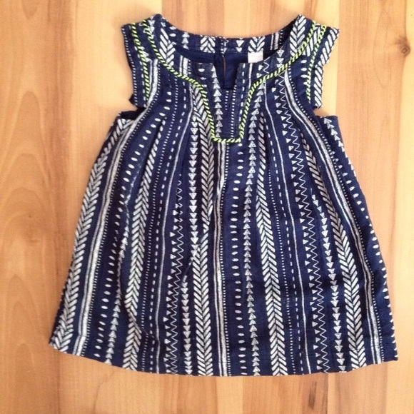 NWOT Baby girl navy printed dress 12M