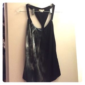 HELMUT LANG Black Silk-Blend Racerback Tank Top