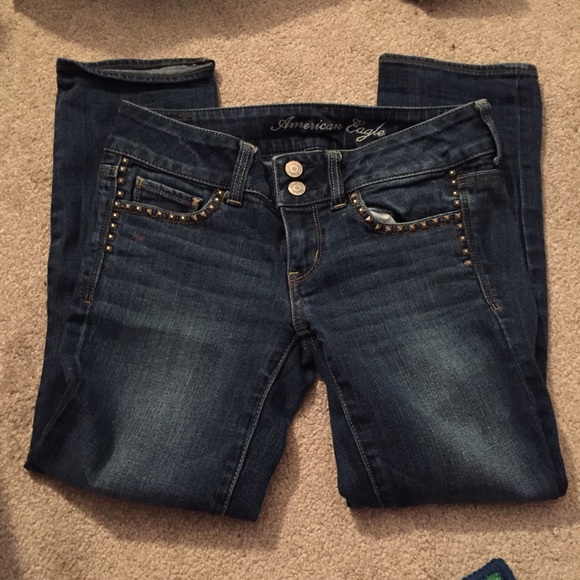 American Eagle Crop Jeans with studded accents