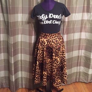 Lara clothing leopard/cheetah circle skirt Sz L