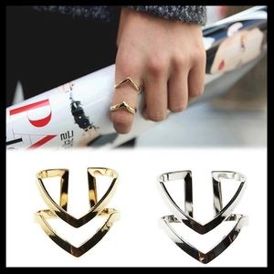 Trending Gold & Silver Plated Double V Ring