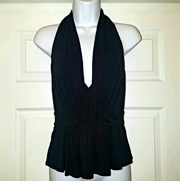 BEBE Drape Front Halter Top