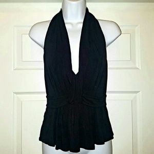 BEBE Drape Front Halter Top