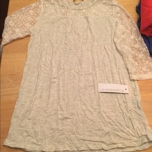 Loveappella Rousting Lace Detail Knit Top