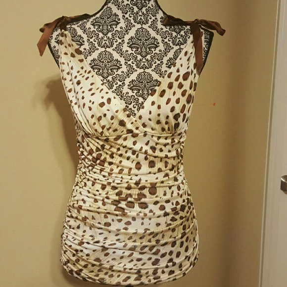 Bebe Leopard  print top