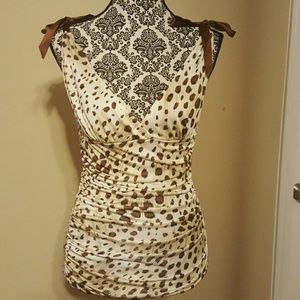 Bebe Leopard  print top