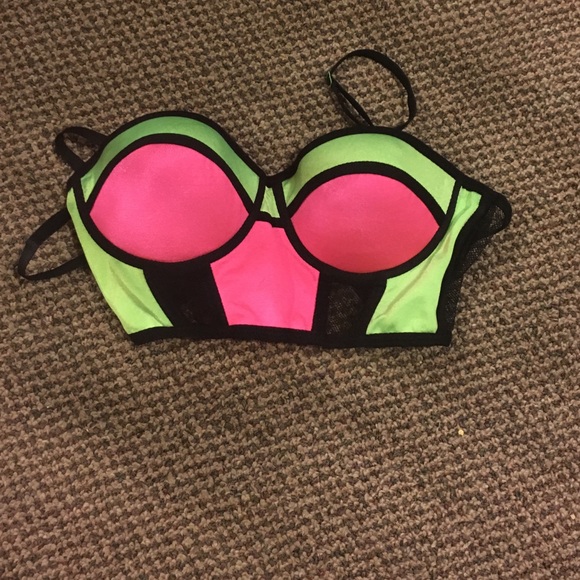 Neon crop top bralette