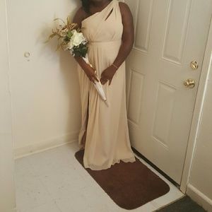 David bridal champagne gown