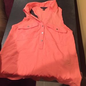 Collared halter shirt with button down