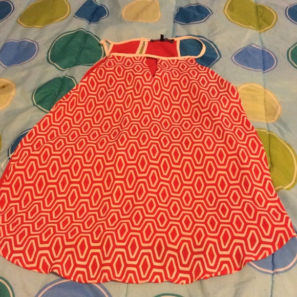 Orange and white shear tank top