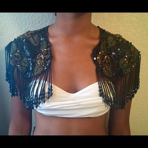 Handmade BEADED Shoulder Shrug