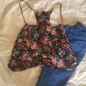 Floral forever 21 crop tank