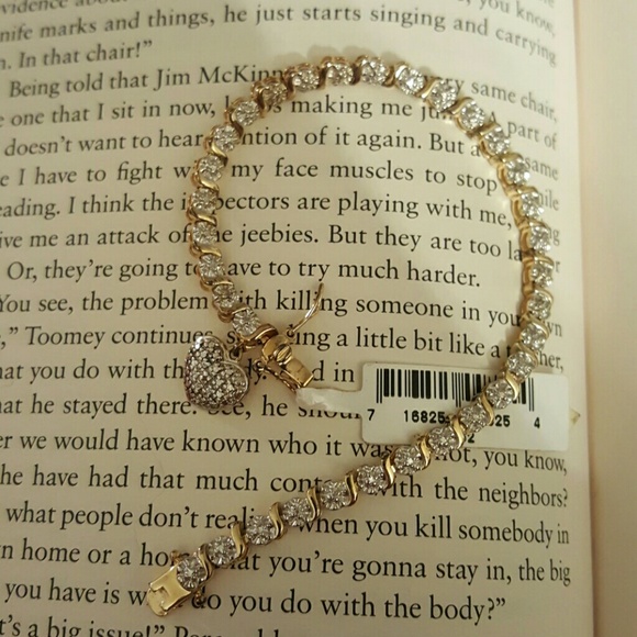gold a real diamond chip tennis bracelet.