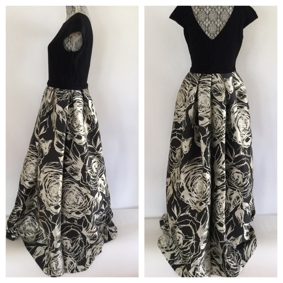 THEIA ABSTRACT FLORAL PRINT GOWN sz 10 MSRP $1295 - Picture 3 of 4