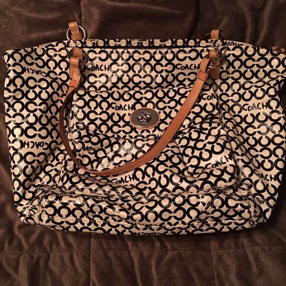 Coach Op Art Leah coated canvas bag