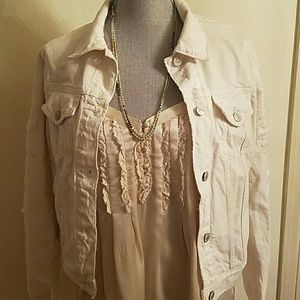 Denim & Supply White Distressed Jean Jacket