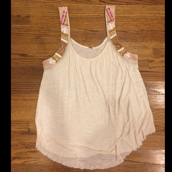 Free People Beaded Flowy Tank