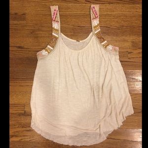 Free People Beaded Flowy Tank