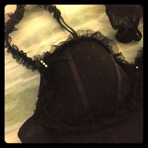 NWT Lacy Black Nighty w/Thong
