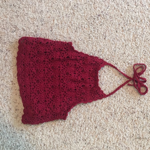 Tillys red knit crop top