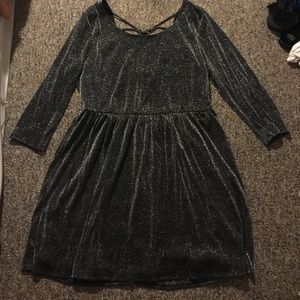 Forever 21 black and silver sparkle dress size 2X