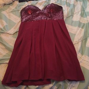 Sequin Burgundy Party Dress