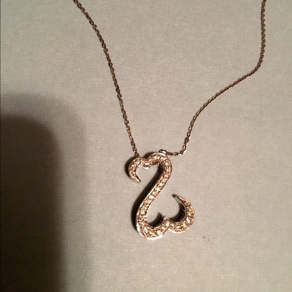 Jane Seymore Open Heart Diamond Necklace - Picture 2 of 3