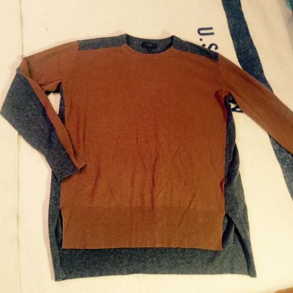 Pre-owned J. Crew asymmetrical two-toned  sweater