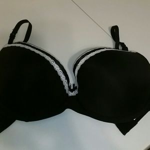 Black Bra with White Accents