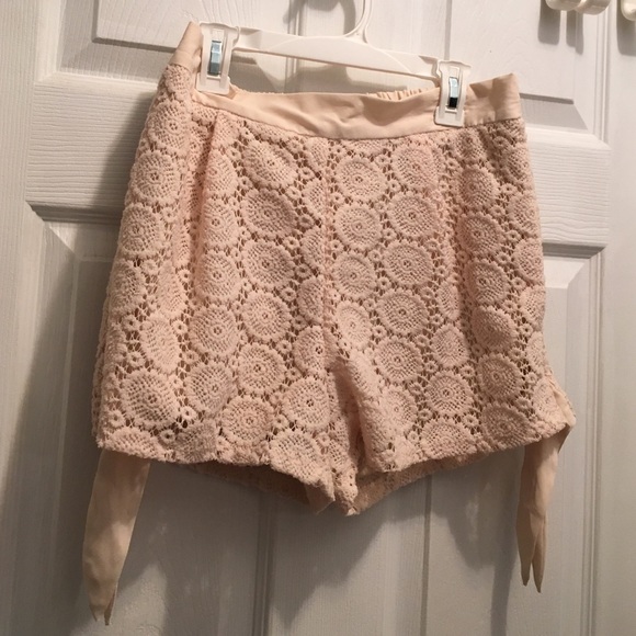 High waisted lace shorts