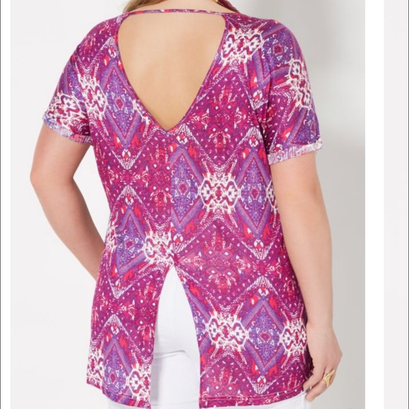 Plus Purple Southwest Split Dolman Top - Picture 3 of 3