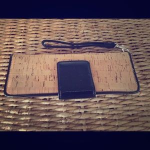 Fun and flirty cork and pleather wristlet
