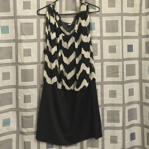 Deb black and white chevron dress