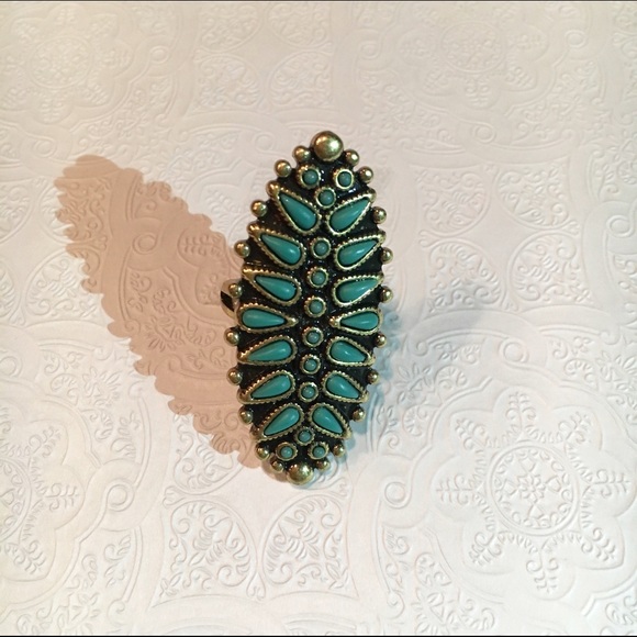 Lucky Brand Turquoise & Gold Ring
