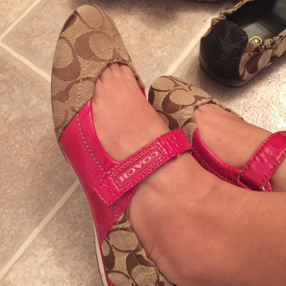 Red Coach shoes size 5 1/2