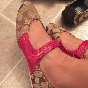 Red Coach shoes size 5 1/2