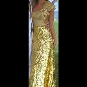 Gold Sequin Prom Dress