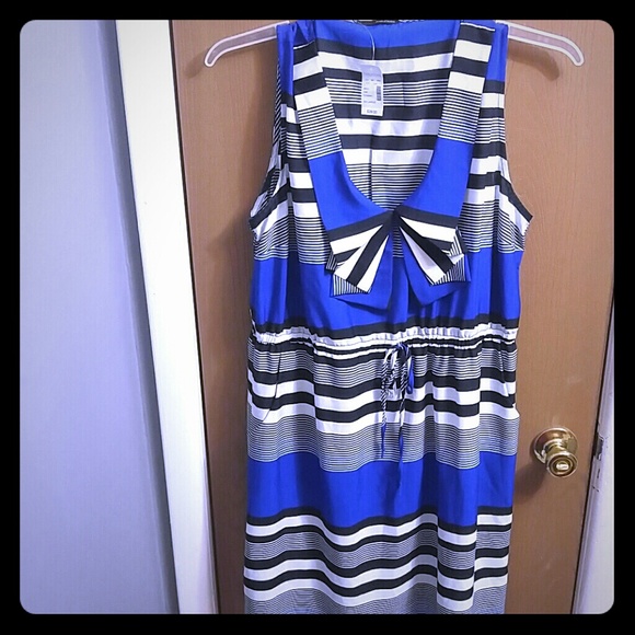 Blue, black and White Dress