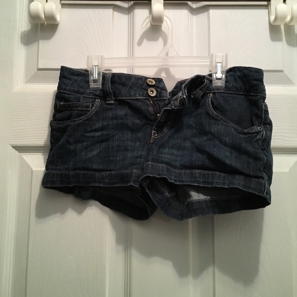 Dark denim booty shorts