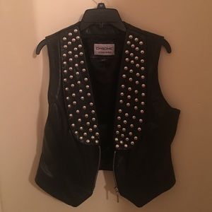 Black studded vest