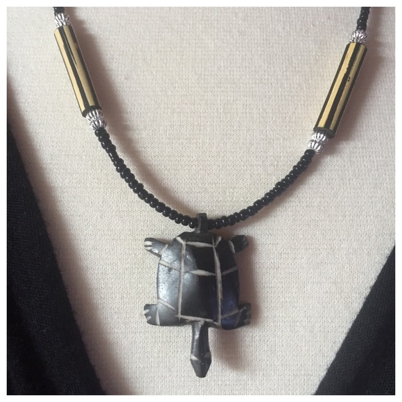Adorable handcrafted African turtle necklace