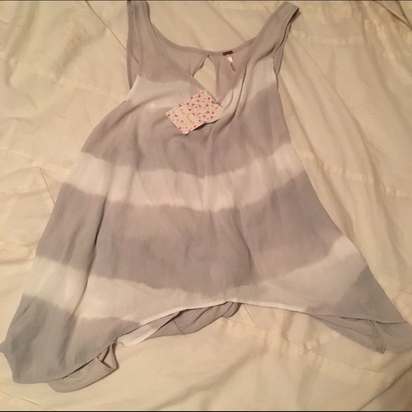 NWT Free People gray and white tank