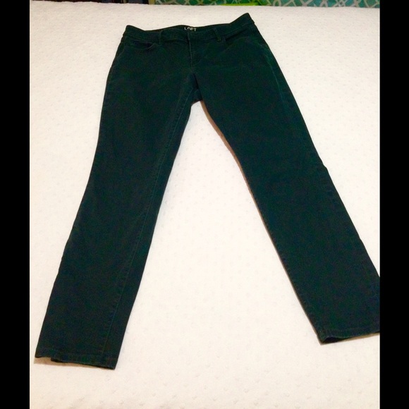 Loft Hunter Green Curvy Skinny Jeans