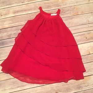 NWOT Red Tiered Ruffle Dress 2T