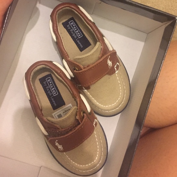 Polo Ralph Lauren Khaki Canvas infant shoes