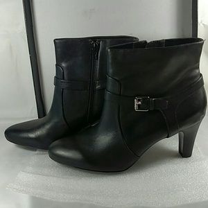 Ralph Lauren Saida Black Booties Leather Heel