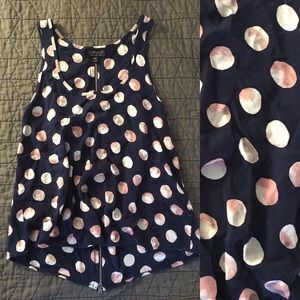 TopShop Navy and Pink Zipper Tank